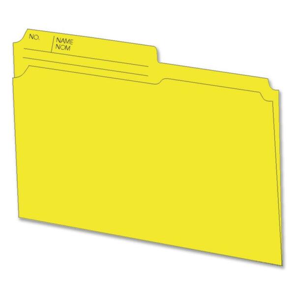 Hilroy 1/2 Tab Cut Letter Recycled Top Tab File Folder - 8 1/2" (215.90 mm) x 11" (279.40 mm) - 10.5 pt. (3.70 mm) - Yellow - 100 / Box