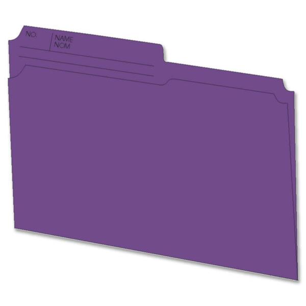 Hilroy 1/2 Tab Cut Letter Recycled Top Tab File Folder - 8 1/2" (215.90 mm) x 11" (279.40 mm) - 10.5 pt. (3.70 mm) - Purple - 10% Recycled - 100 / Box