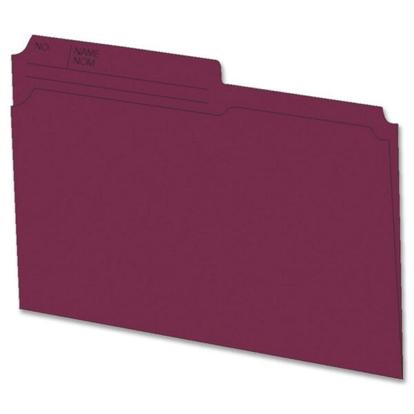 Hilroy 1/2 Tab Cut Letter Recycled Top Tab File Folder - 8 1/2" (215.90 mm) x 11" (279.40 mm) - Burgundy - 10% Recycled - 100 / Box