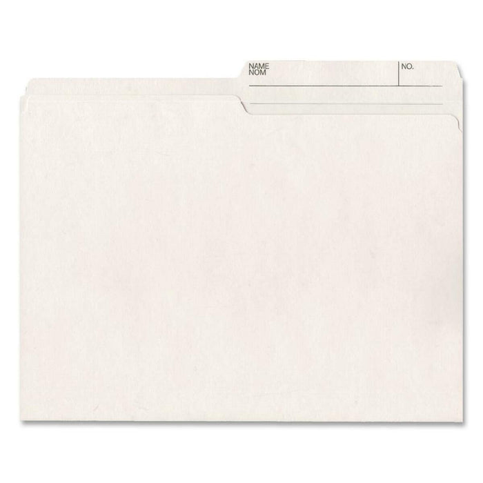 Hilroy 1/2 Tab Cut Letter Recycled Top Tab File Folder - Top Tab Location - Right/Left Tab Position - 10.5 pt. (3.70 mm) - Ivory - 10% Recycled - 100 / Box