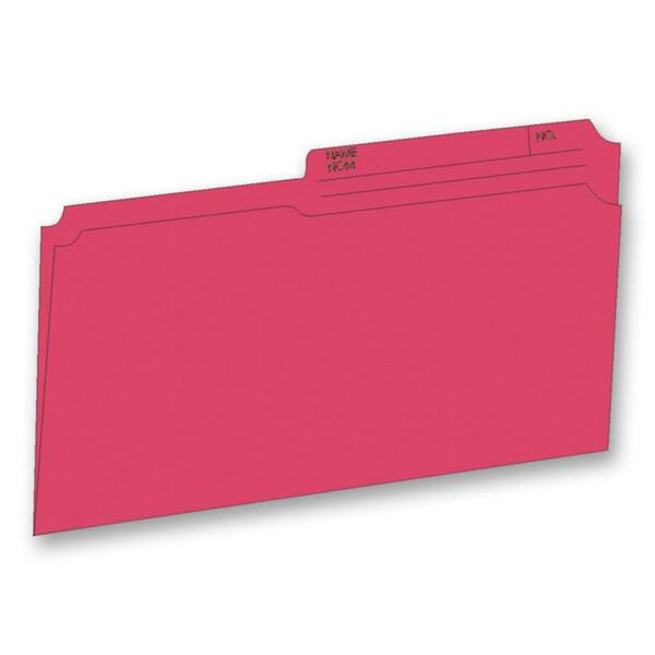 Hilroy 1/2 Tab Cut Legal Recycled Top Tab File Folder - 8 1/2" (215.90 mm) x 14" (355.60 mm) - 10.5 pt. (3.70 mm) - Red - 10% Recycled - 100 / Box
