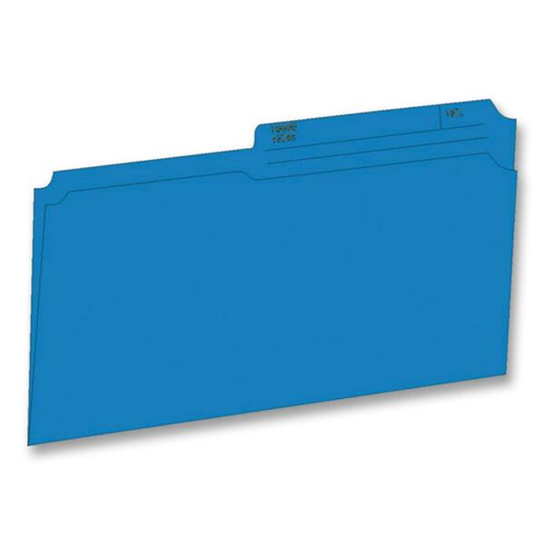 Hilroy 1/2 Tab Cut Legal Recycled Top Tab File Folder - 8 1/2" (215.90 mm) x 14" (355.60 mm) - 10.5 pt. (3.70 mm) - Blue - 10% Recycled - 100 / Box