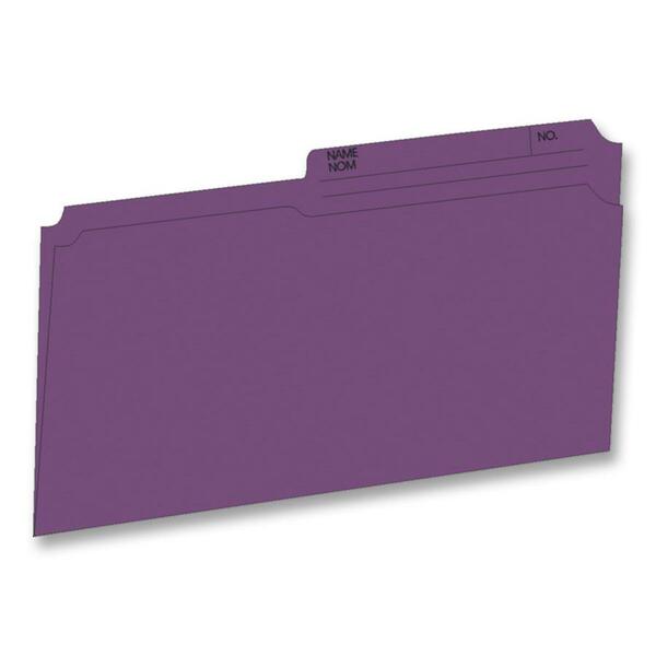 Hilroy 1/2 Tab Cut Legal Recycled Top Tab File Folder - 8 1/2" (215.90 mm) x 14" (355.60 mm) - Purple - 10% Recycled - 100 / Box