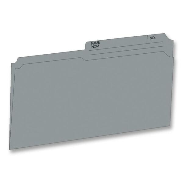 Hilroy 1/2 Tab Cut Legal Recycled Top Tab File Folder - 8 1/2" (215.90 mm) x 14" (355.60 mm) - Top Tab Location - Right/Left Tab Position - 10.5 pt. (3.70 mm) - Gray - 10% Recycled - 100 / Box