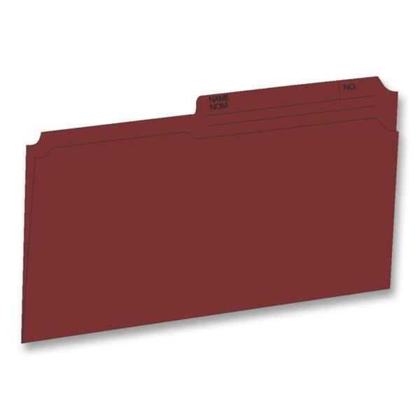 Hilroy 1/2 Tab Cut Legal Recycled Top Tab File Folder - 8 1/2" (215.90 mm) x 14" (355.60 mm) - 10.5 pt. (3.70 mm) - Burgundy - 10% Recycled - 100 / Box