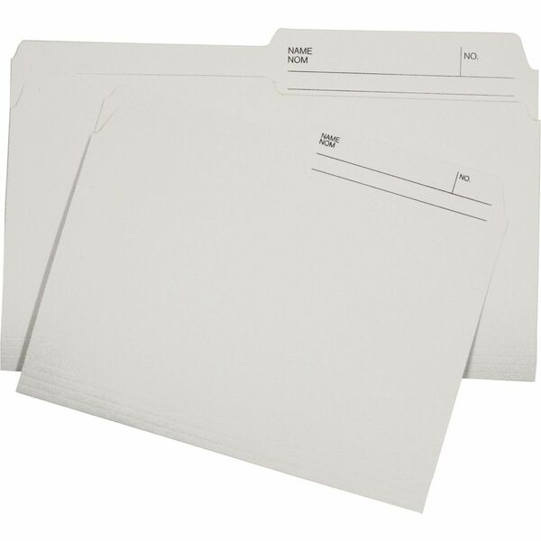 Hilroy 1/2 Tab Cut Legal Recycled Top Tab File Folder - 8 1/2" (215.90 mm) x 14" (355.60 mm) - 10.5 pt. (3.70 mm) - Ivory - Corner - 10% Recycled - 100 / Box