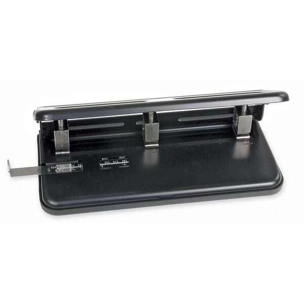 Swingline Economy Heavy Duty Hole Punch - 3 Punch Head(s) - 30 Sheet of 20lb Paper - 9/32" (7.11 mm) Punch Size - Steel - Black