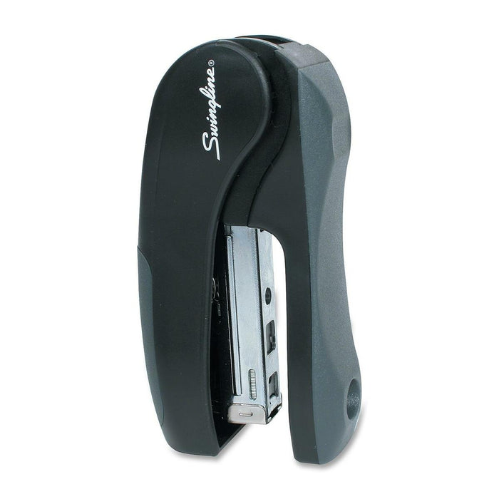 Swingline E-Z Grip Stand-Up or Lie-Flat Stapler - Staples Upto 15 Sheet of 20lb Paper - Black - 1 Each