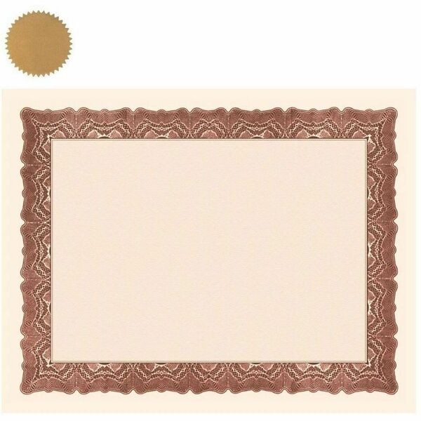 SJDB Cert. Gioche Red /seals (25) - 24 lb (10886.22 g) Basis Weight - LengthLaser, Inkjet Compatible - Silver, White with Gioche Red Border - Paper - 25 / Pack