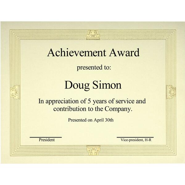 First Base Capital Gold Foil/Linen Certificate - 24 lb Basis Weight - 8.50" x 11" - Gold - Paper - 12 / Pack