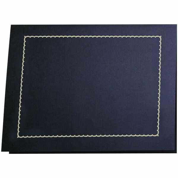 Cert. Hldrs w/GoldFoil Cl. Navy (5) - 8 1/2" (215.90 mm) x 11" (279.40 mm), 8 1/2" (215.90 mm) x 11" (279.40 mm), 8 17/64" (210 mm) x 11 11/16" (297 mm) - Linen, Cover Stock - Gold Foil, Navy Blue - Acid-free, Lignin-free, Foldable - 5 / Pack