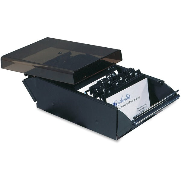 Acme United Business Card Files - 400 Card Capacity - Black, Smoke