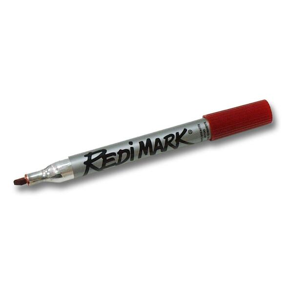 Dixon Redimark Permanent Marker - Chisel Marker Point - Red Ink - Metal Barrel - 1 Each