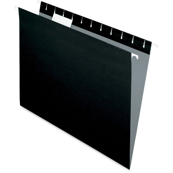 Pendaflex 1/5 Tab Cut Letter Recycled Hanging Folder - 8 1/2" (215.90 mm) x 11" (279.40 mm) - Black - Durable - 10% Recycled - 25 / Box