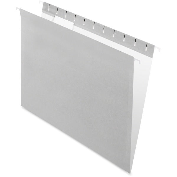 Pendaflex 1/5 Tab Cut Letter Recycled Hanging Folder - 8 1/2" (215.90 mm) x 11" (279.40 mm) - Gray - Durable - 10% Recycled - 25 / Box