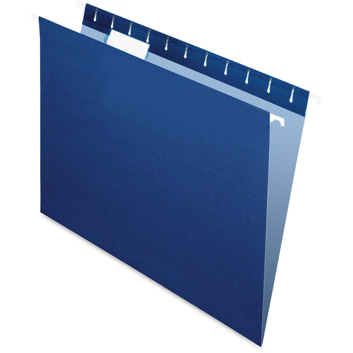 Pendaflex Essentials 1/5 Tab Cut Letter Yes Hanging Folder - 8 1/2" (215.90 mm) x 11" (279.40 mm) - Navy - Durable, Hanging Rod - 10% Recycled - 25 / Box