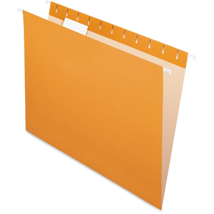 Pendaflex 1/5 Tab Cut Letter Recycled Hanging Folder - 8 1/2" (215.90 mm) x 11" (279.40 mm) - Orange - Durable - 10% Recycled - 25 / Box