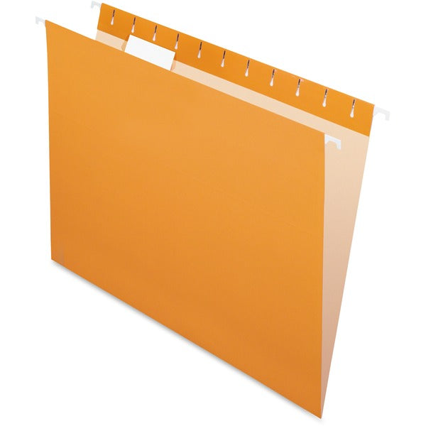 Pendaflex 1/5 Tab Cut Letter Recycled Hanging Folder - 8 1/2" (215.90 mm) x 11" (279.40 mm) - Orange - Durable - 10% Recycled - 25 / Box