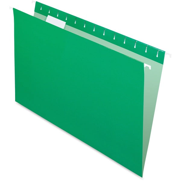 Pendaflex 1/5 Tab Cut Legal Recycled Hanging Folder - 8 1/2" (215.90 mm) x 14" (355.60 mm) - Bright Green - Durable - 10% Recycled - 25 / Box