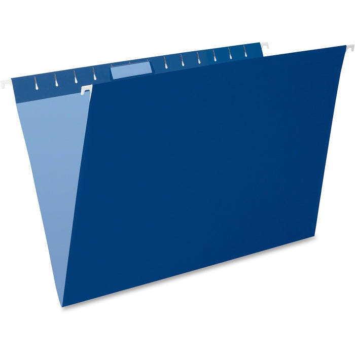 Pendaflex Essentials 1/5 Tab Cut Legal Yes Hanging Folder - 8 1/2" (215.90 mm) x 14" (355.60 mm) - Navy - Durable, Hanging Rod - 10% Recycled - 25 / Box