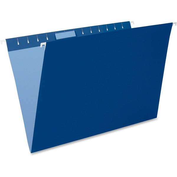 Pendaflex Essentials 1/5 Tab Cut Legal Recycled Hanging Folder - 8 1/2" (215.90 mm) x 14" (355.60 mm) - Navy - Durable, Hanging Rod - 10% Recycled - 25 / Box