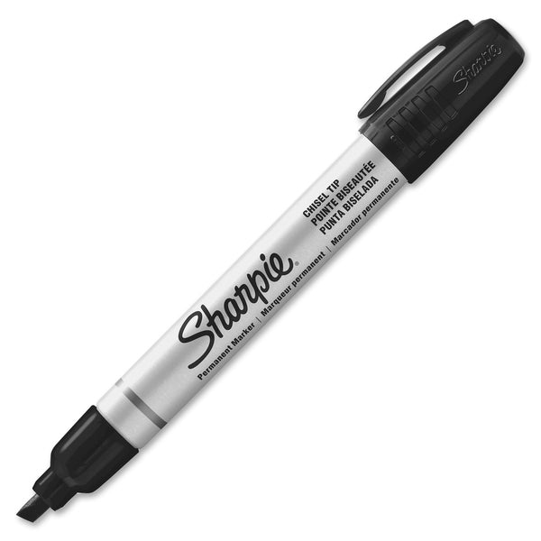 Sharpie Liquid Chisel Tip Industrial Marker - Broad Chisel Marker Point - Black Ink - Aluminum Barrel - 1 Each