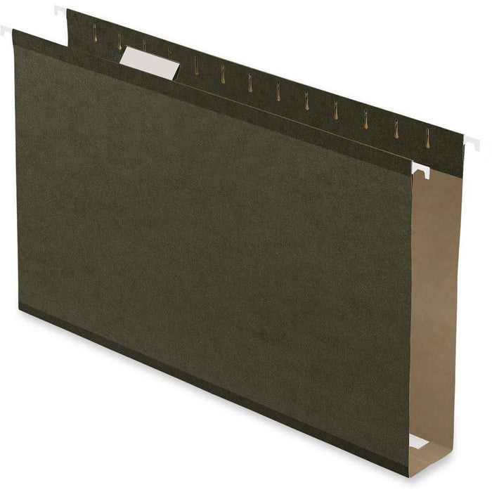 Pendaflex Legal Yes Hanging Folder - 2" (50.80 mm) Folder Capacity - 8 1/2" (215.90 mm) x 14" (355.60 mm) - Poly, Pressboard - Standard Green - Acid-free, Reinforced Bottom - 10% Recycled - 25 / Box