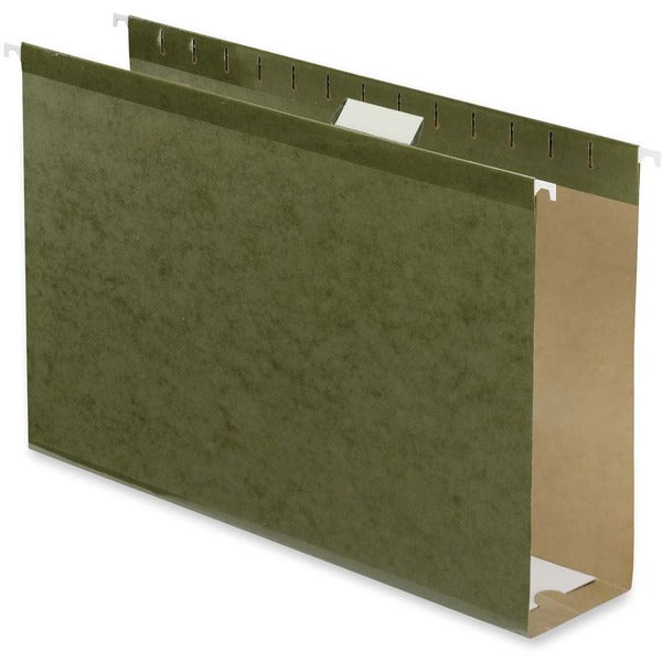 Pendaflex Legal Recycled Hanging Folder - 3" (76.20 mm) Folder Capacity - 8 1/2" (215.90 mm) x 14" (355.60 mm) - Poly, Pressboard - Standard Green - Acid-free, Reinforced Bottom - 10% Recycled - 25 / Box