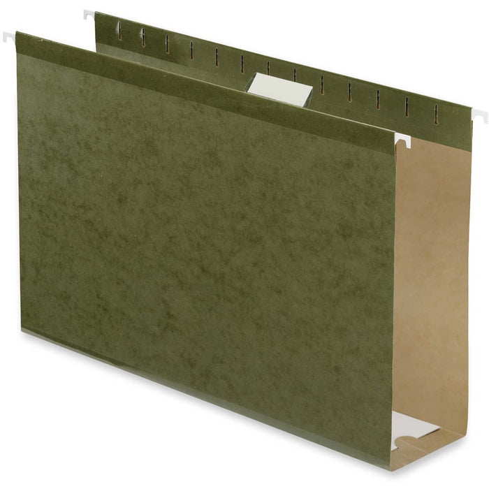 Pendaflex Legal Yes Hanging Folder - 3" (76.20 mm) Folder Capacity - 8 1/2" (215.90 mm) x 14" (355.60 mm) - Poly, Pressboard - Standard Green - Acid-free, Reinforced Bottom - 10% Recycled - 25 / Box