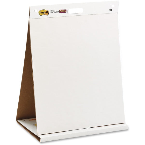 3M Post-it Tabletop Easel Pad - 20 Sheets - Plain - 18 lb (8164.66 g) Basis Weight - 20" (50.80 cm) x 23" (58.42 cm) Sheet Size - 20" (50.80 cm) Width - White Paper - Bleed Resistant - 1 Each