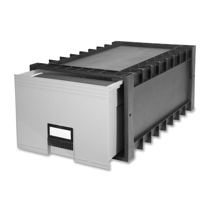 Storex Archive Drawer - External Dimensions: 15" (381 mm) Width x 23.5" (596.90 mm) Depth x 11" (279.40 mm) Height - Media Size Supported: Letter, Legal - Interlocking Closure - Heavy Duty - Stackable - Polypropylene - Gray - For File - Recycled