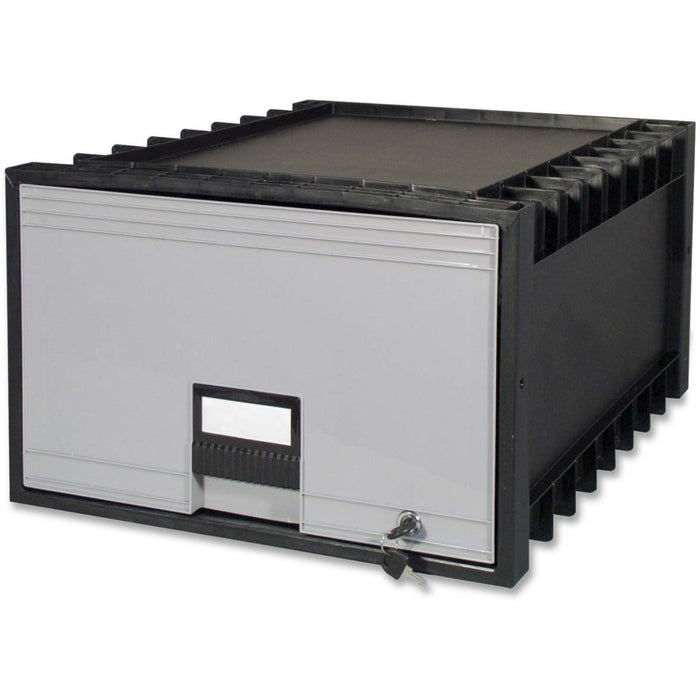 Storex Archive Drawer - External Dimensions: 18" (457.20 mm) Width x 23.5" (596.90 mm) Depth x 11" (279.40 mm) Height - Media Size Supported: Legal - Heavy Duty - Stackable - Gray - For File - No