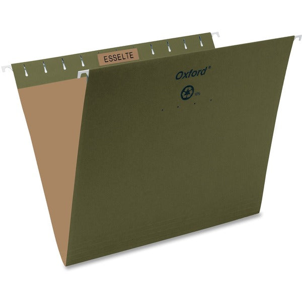 Pendaflex Letter Recycled Hanging Folder - 8 1/2" (215.90 mm) x 11" (279.40 mm) - Steel - Green - Infopocket, Lightweight - 90% Recycled - 25 / Box