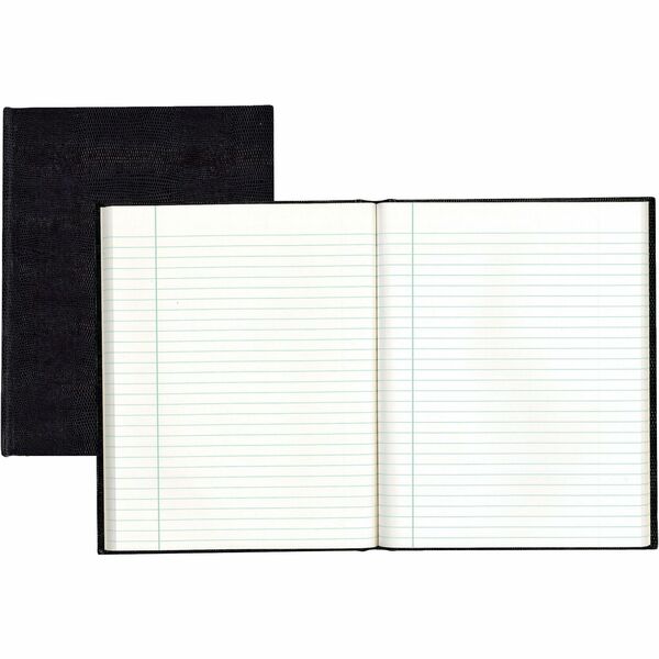Blueline Hardbound Executive Notebooks - 150 Sheets - Perfect Bound - Ruled Margin - 9 1/4" (234.95 mm) x 7 1/4" (184.15 mm) Sheet Size - White Paper - Black Cover - Hard Cover - Recycled 50% - 1 Each