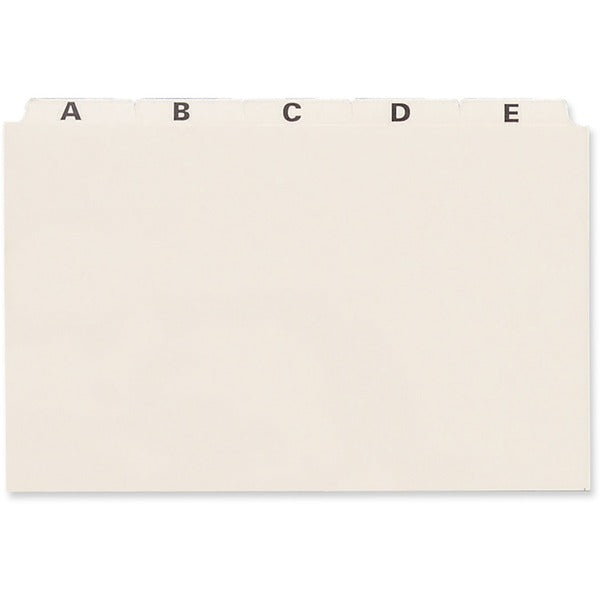 Oxford PlainTab Index Card File Guide - Printed Tab(s) - Character - A-Z - 8" (203.20 mm) Tab Height x 5" (127 mm) Tab Width - Manila Tab(s) - 10% Recycled - Reinforced - 1 / Pack