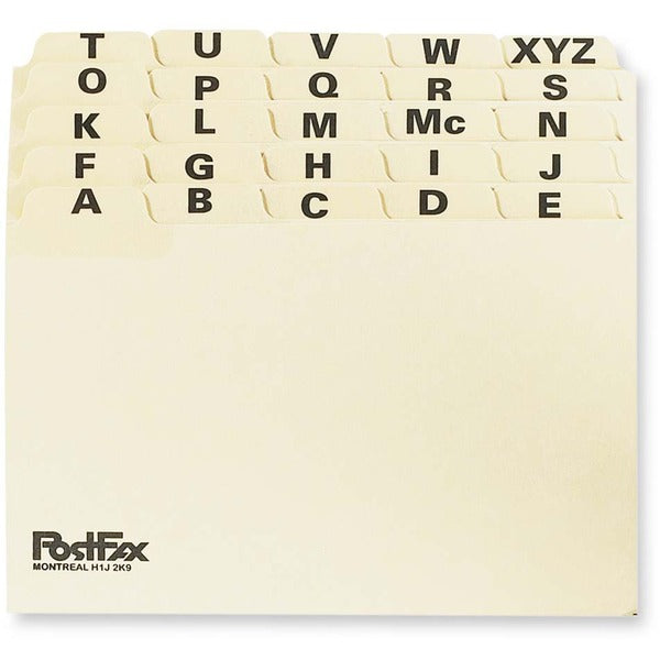 Oxford Index Card File Guide - Printed Tab(s) - Character - A-Z - 3" (76.20 mm) Divider Width x 5" (127 mm) Divider Length - Manila Divider - 10% Recycled - Reinforced - 1 / Pack