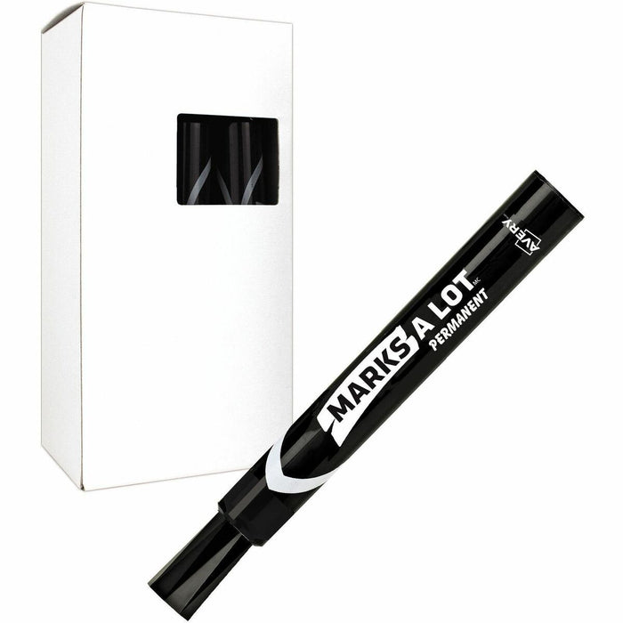 Avery&reg; Marks-A-Lot&reg; Permanent Chisel Tip Marker, Large - Black Ink - 1 Each