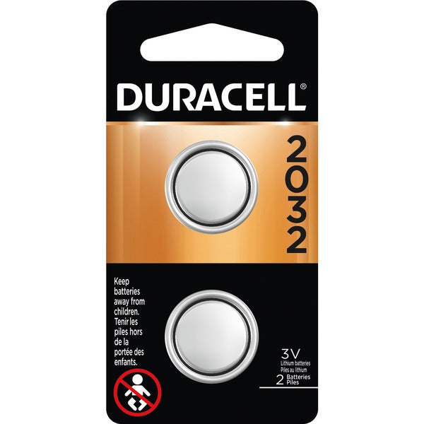 Duracell Coin Cell Lithium 3V Battery - DL2032 - For Medical Equipment, Security Device, Electronics - 3V - 3 V DC - 10 Year Shelf Life - 2 / Pack