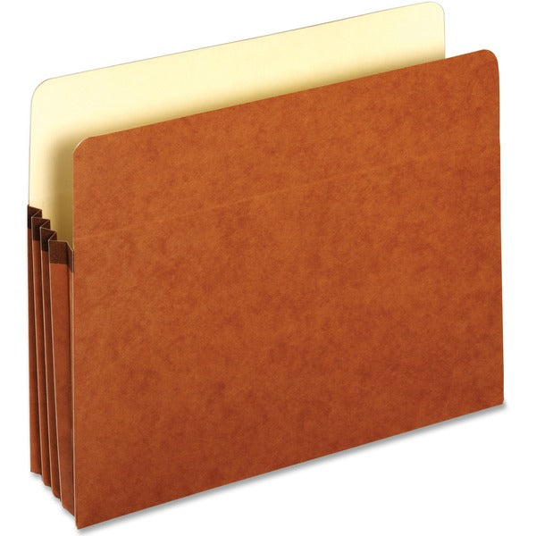 Pendaflex Letter Recycled File Pocket - 8 1/2" (215.90 mm) x 11" (279.40 mm) - 3 1/2" (88.90 mm) Expansion - Top Tab Location - Redrope - Tyvek Gusset, Reinforced Gusset - 10% Recycled - 1 Each