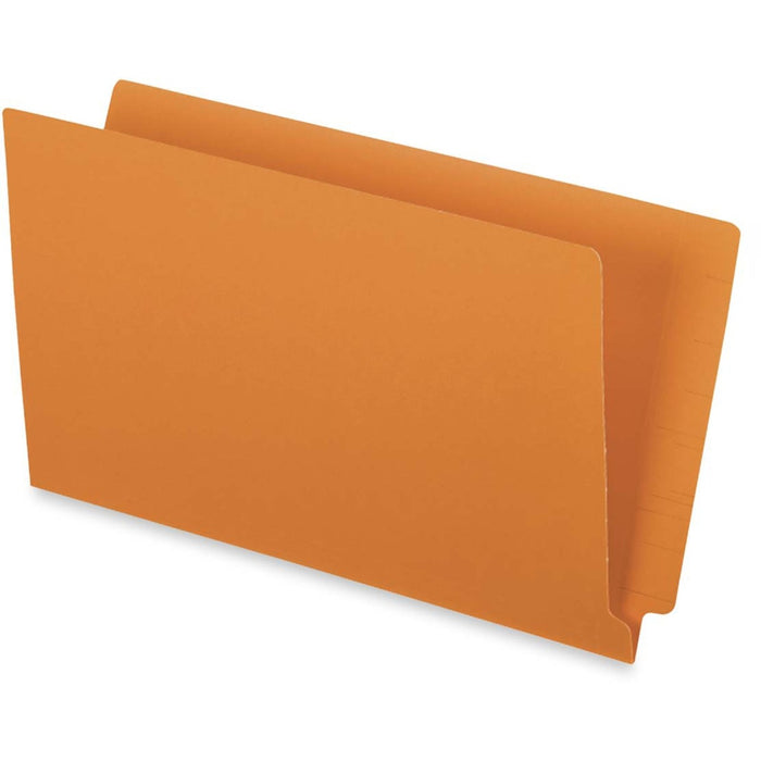 Pendaflex Legal Recycled End Tab File Folder - 9 1/2" (241.30 mm) x 15 1/4" (387.35 mm) - 3/4" (19.05 mm) Expansion - 13.5 pt. (4.75 mm) - Orange - Heavyweight - 10% Recycled - 50 / Box