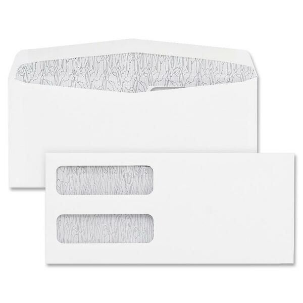 Blueline Double Window Envelopes - Double Window - #9 - 4" (101.60 mm) Width x 9" (228.60 mm) Length - White - 100 / Box
