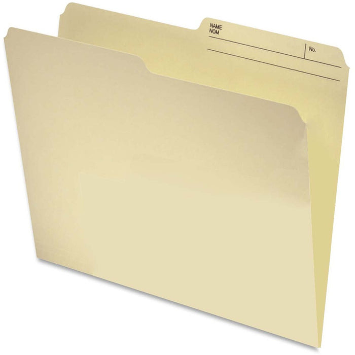Pendaflex Letter Recycled Top Tab File Folder - 8 1/2" (215.90 mm) x 11" (279.40 mm) - 9.5 pt. (3.34 mm) - Manila - 60% Recycled - 100 / Box