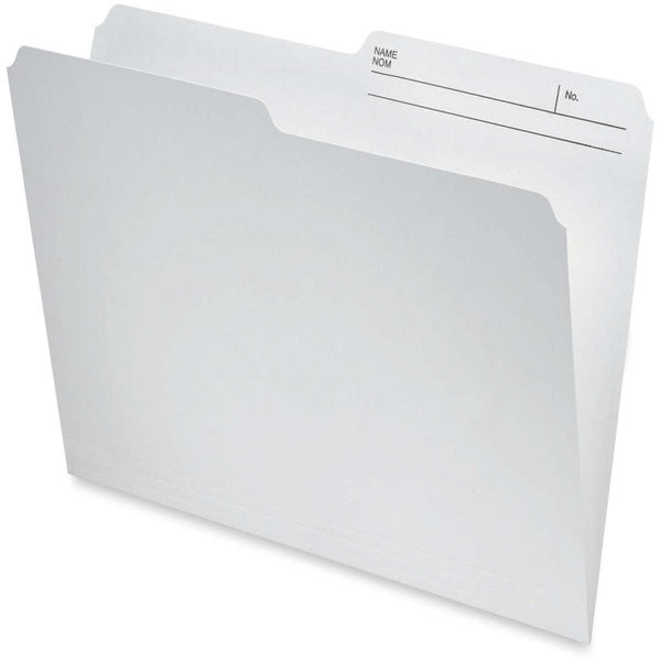 TOPS Oxford 1/2 Tab Cut Letter Recycled Top Tab File Folder - 8 1/2" (215.90 mm) x 11" (279.40 mm) - 10.5 pt. (3.70 mm) - Ivory - Reversible - 60% Recycled - 100 / Box