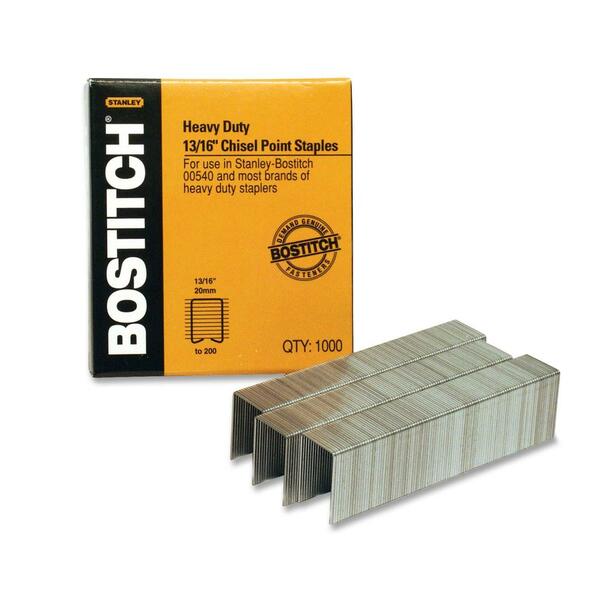 Stanley-Bostitch Heavy Duty Staple - Heavy Duty - 13/16" (20.64 mm) Leg - 1/2" (12.70 mm) Crown - 1000 / Box