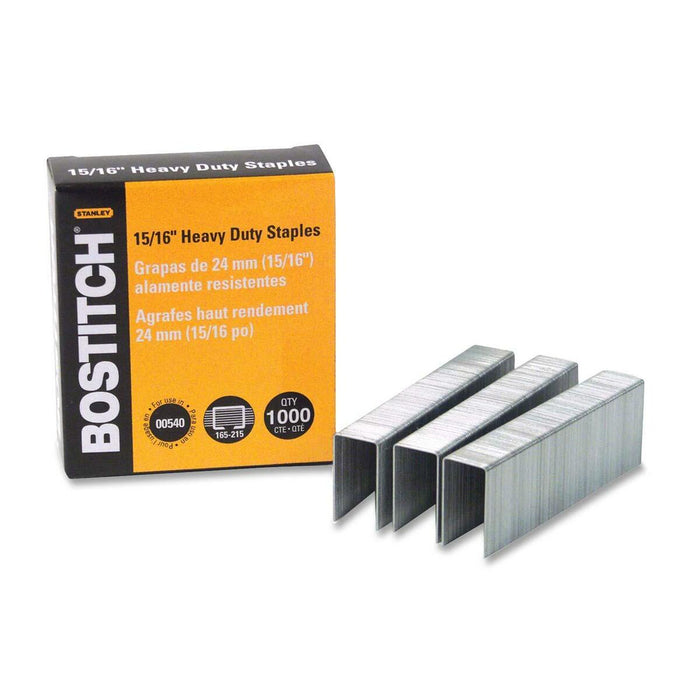 Stanley-Bostitch Heavy Duty Staple - Heavy Duty - 15/16" (23.80 mm) Leg - 1/2" (12.70 mm) Crown - 1000 / Box