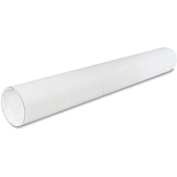 Crownhill Kraft Mailing Tubes - 36" (914.40 mm) Length x 3" (76.20 mm) Diameter - White - Kraft - 1 Each