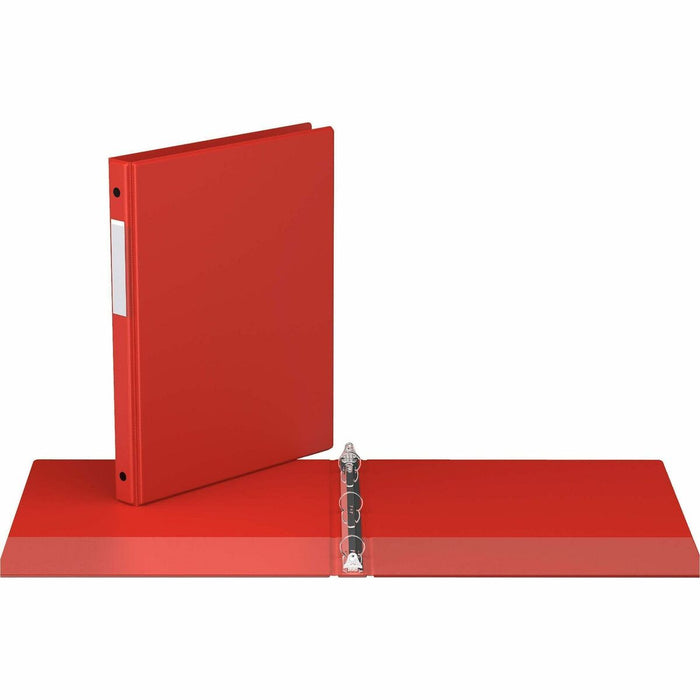 Davis Group Premium Economy, Round Ring, Binder, (Red, 5/8") - 1/2" (12.70 mm) Binder Capacity - 8 1/2" (215.90 mm) x 11" (279.40 mm) Sheet Size - 100 Sheet Capacity - 3 x 0.63" (15.88 mm) Ring - Fastener: Round Ring - Pocket: 2, Inside Front & Back - Pol