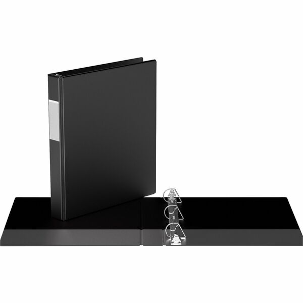 Davis Group Premium Economy, Angle D Ring, Binder, (Black, 1") - 1" (25.40 mm) Binder Capacity - 8 1/2" (215.90 mm) x 11" (279.40 mm) Sheet Size - 225 Sheet Capacity - 3 x 1" (25.40 mm) Ring(s) - Fastener(s): D-Ring - Pocket(s): 2, Inside Front & Back - P