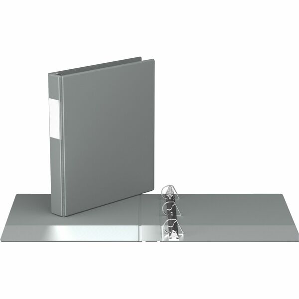 Davis Group Premium Economy, Angle D Ring, Binder, (Grey, 1") - 1" (25.40 mm) Binder Capacity - 8 1/2" (215.90 mm) x 11" (279.40 mm) Sheet Size - 225 Sheet Capacity - 3 x 1" (25.40 mm) Ring - Fastener: D-Ring - Pocket: 2, Inside Front & Back - Polypropyle