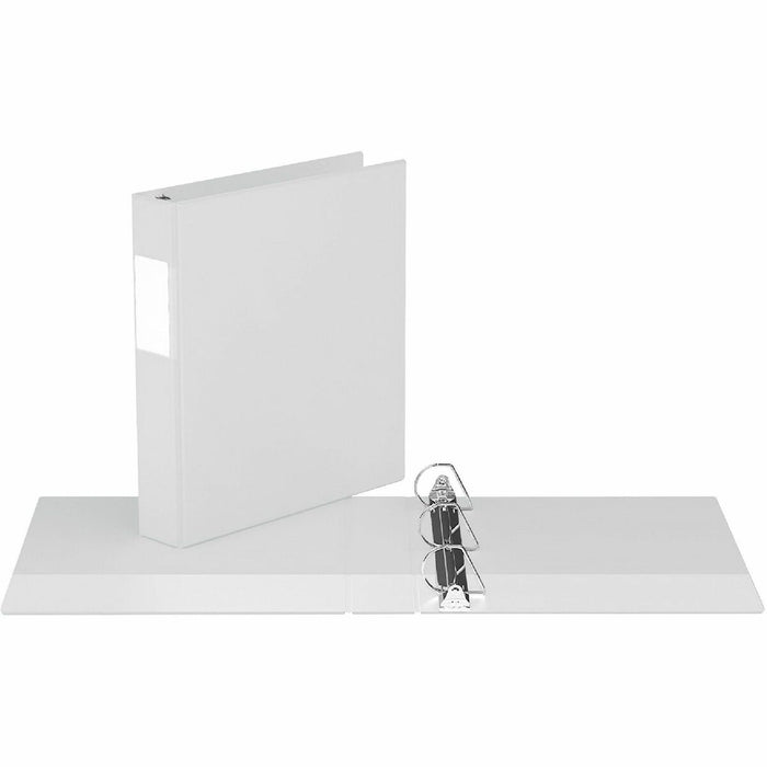 Davis Premium Economy, Angle D Ring, Binder, (White, 1.5") - 1 1/2" (38.10 mm) Binder Capacity - 8 1/2" (215.90 mm) x 11" (279.40 mm) Sheet Size - 350 Sheet Capacity - 3 x 1.50" (38.10 mm) Ring(s) - Fastener(s): D-Ring - Pocket(s): Front & Back - Polyprop